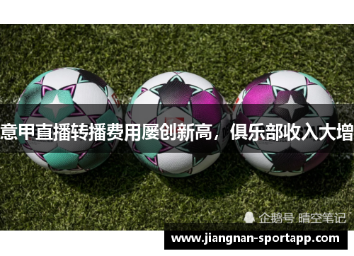 意甲直播转播费用屡创新高，俱乐部收入大增